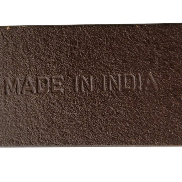 Genuine Leather Tooled Brown Western Floral Belt Made in India NEW Size M - Picture 13 of 14